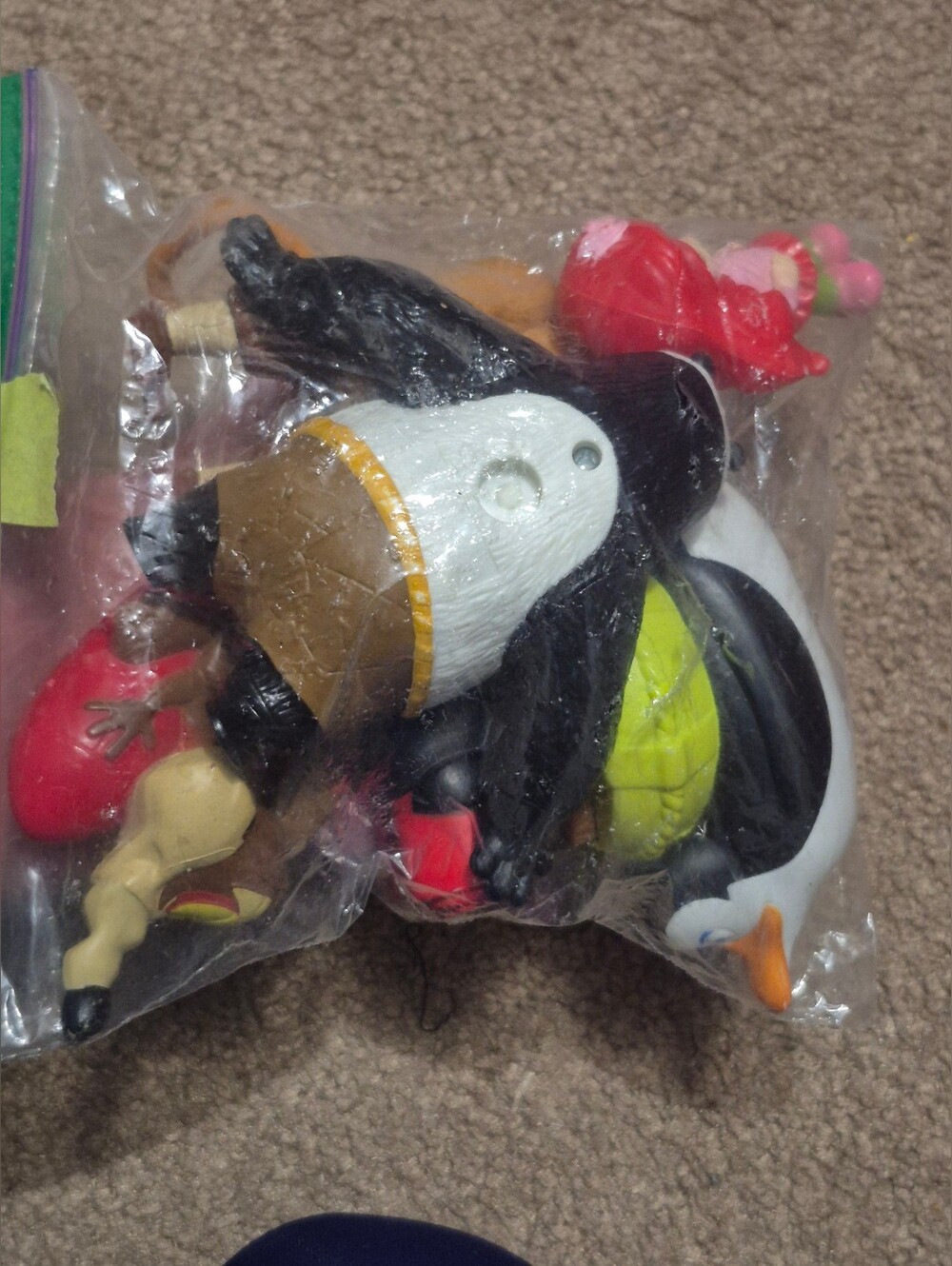 Bundle of toys in bag